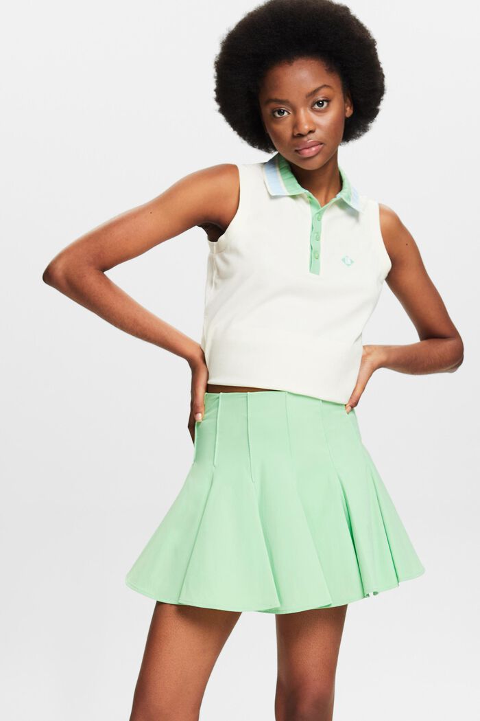 Pleated Fit-and-Flare Mini Skort, LIGHT GREEN, detail image number 5