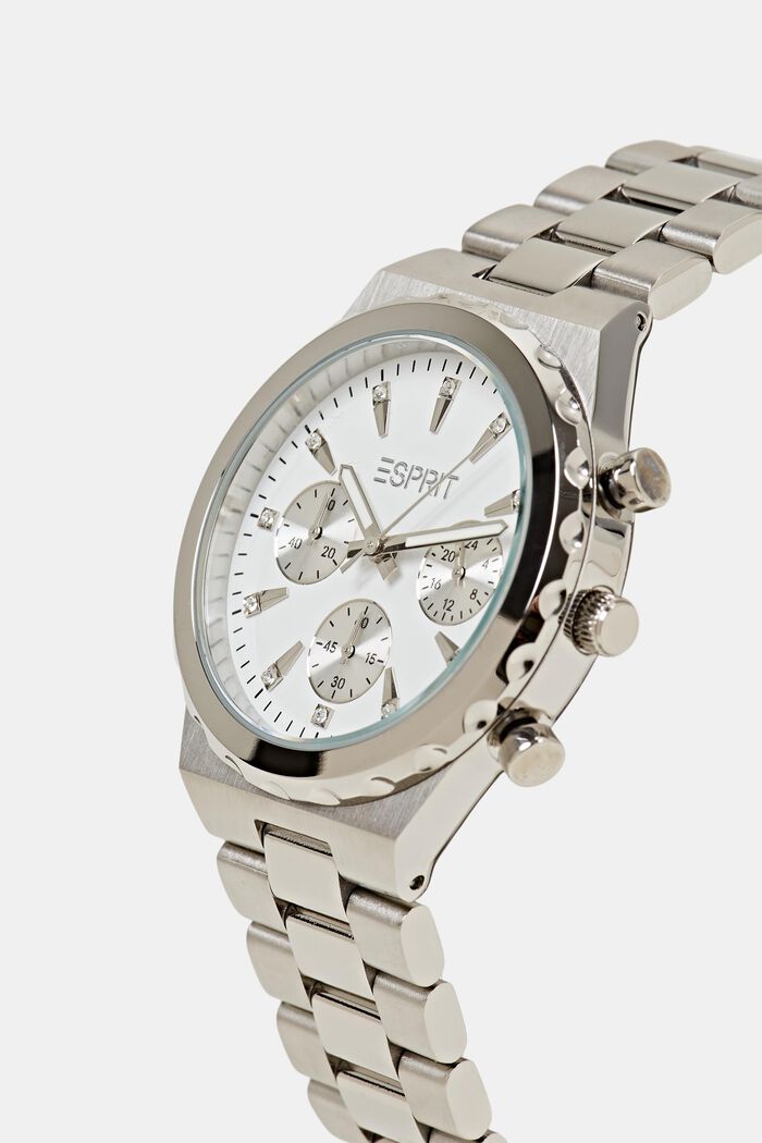 Stainless-steel chronograph with a link bracelet, SILVER, detail image number 1