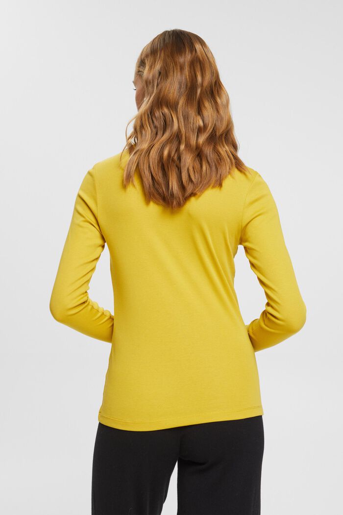 Long-sleeved cotton top, DUSTY YELLOW, detail image number 3