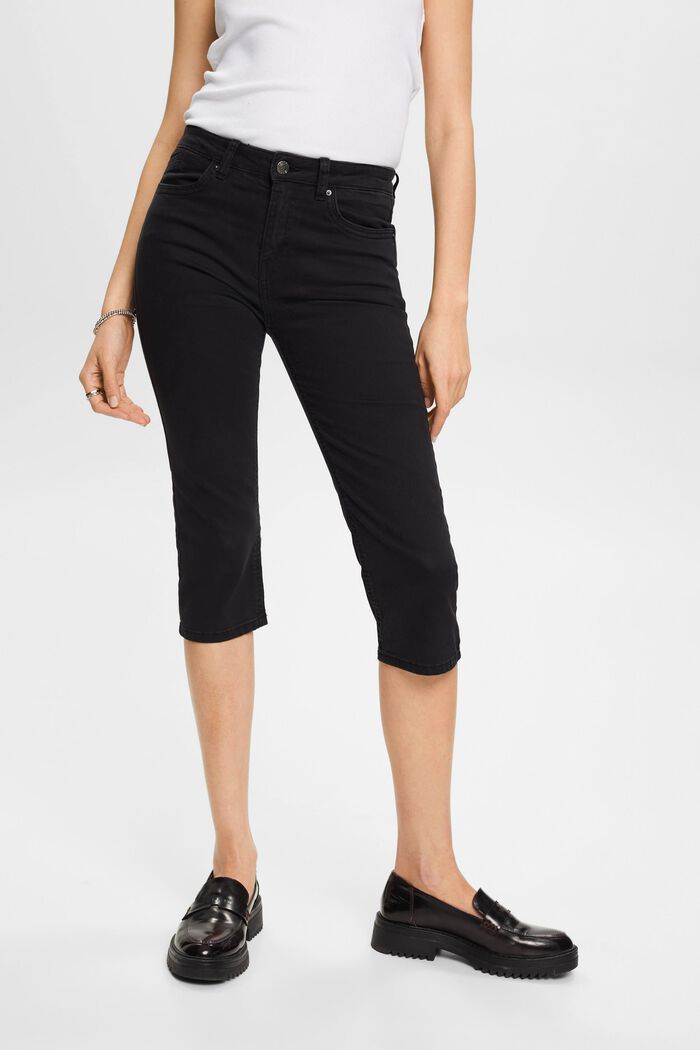 Mid Rise Capri Jeans, BLACK, detail image number 0