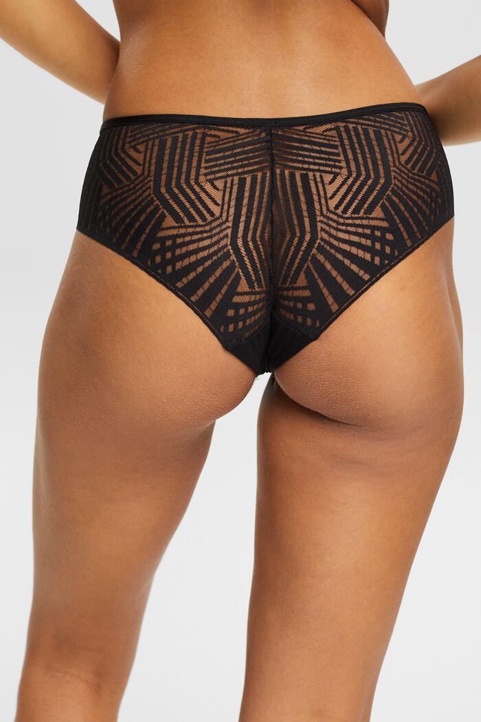 Lacy Brazilian hipster shorts, BLACK, detail image number 3