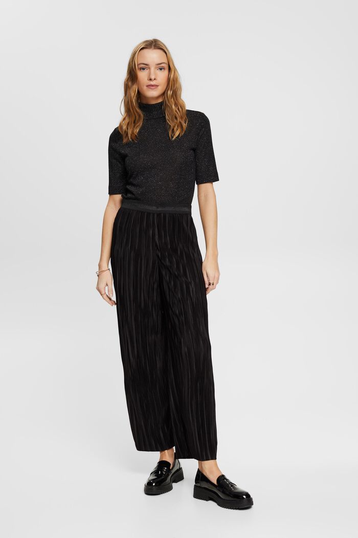 Pleated wide leg trousers