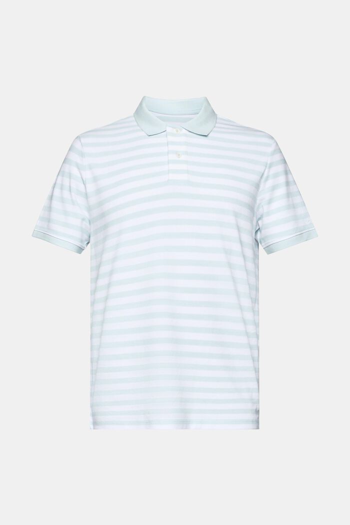 Striped slim fit polo shirt, LIGHT AQUA GREEN, detail image number 7