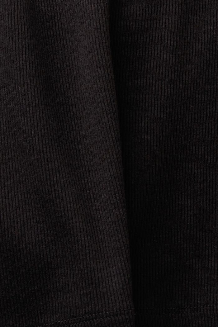 Off-The-Shoulder Ribbed T-Shirt, BLACK, detail image number 5