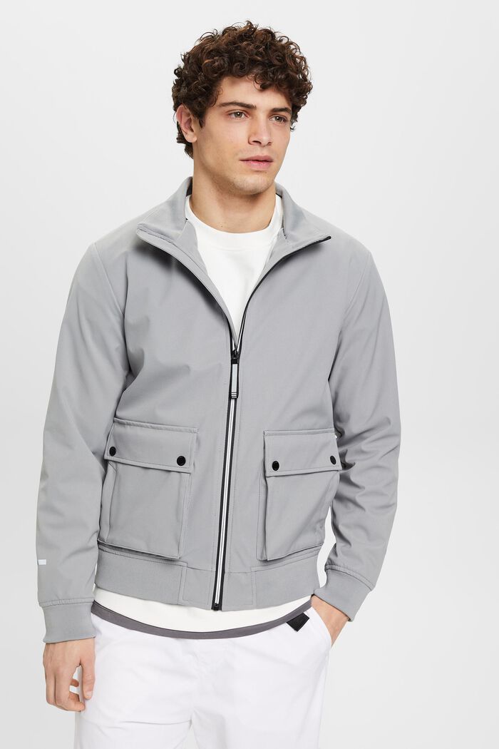 Herringbone softshell jacket, MEDIUM GREY, detail image number 0