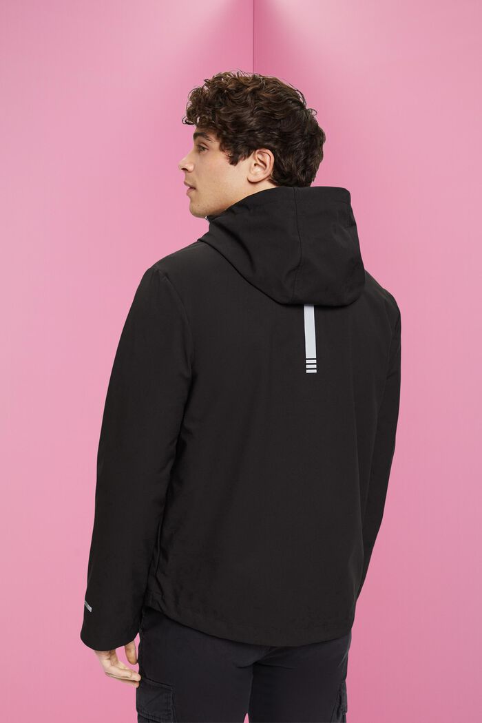 Softshell jacket with a hood, BLACK, detail image number 3