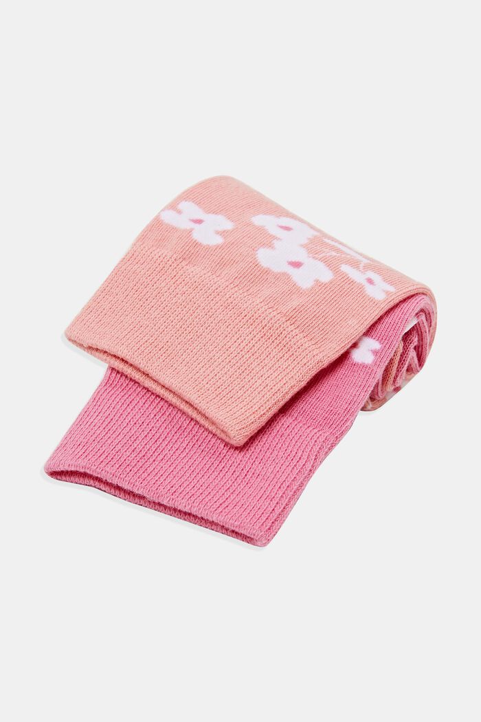 2-pack of socks with floral pattern, ROSE / PINK, detail image number 1