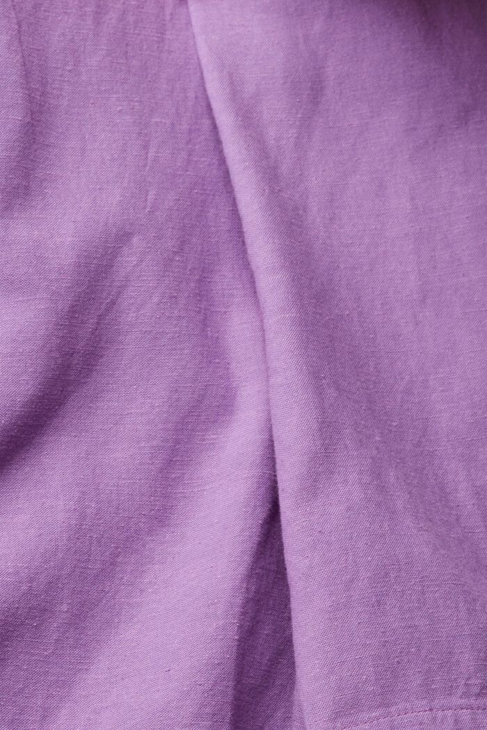 Linen blend: shorts with a drawstring waistband, VIOLET, detail image number 4