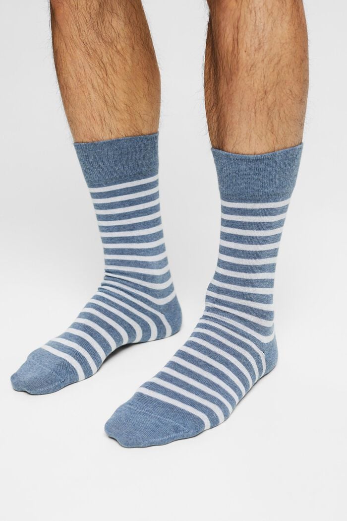 Double pack of socks made of blended organic cotton, LIGHT DENIM, detail image number 2