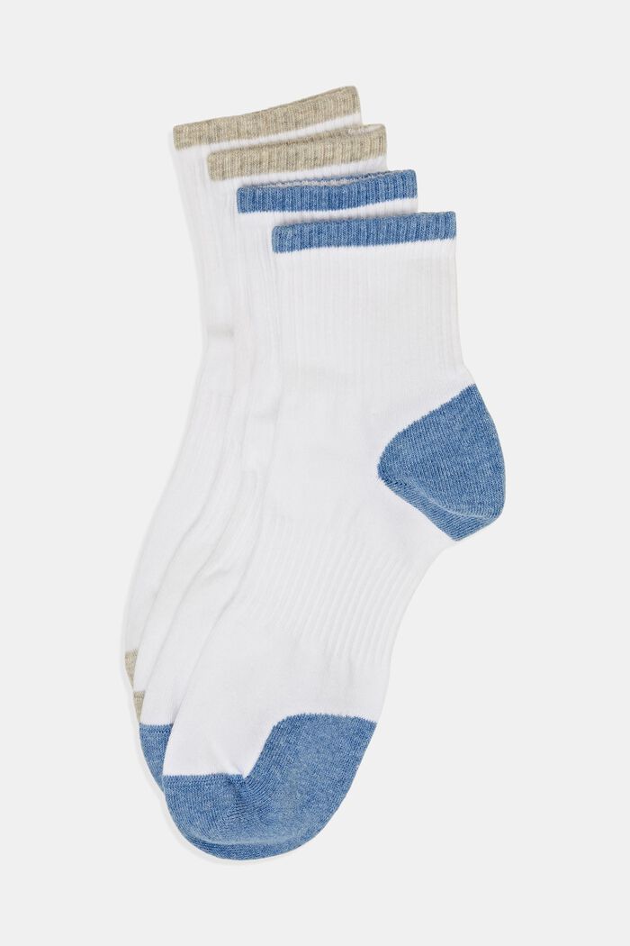 2-pack of athletic socks with coloured accents, NEW WHITE, detail image number 0