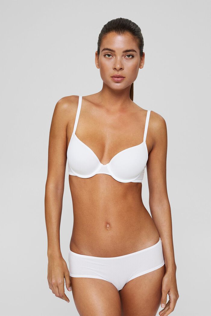 Recycled: padded underwire bra made of microfibre, WHITE, overview