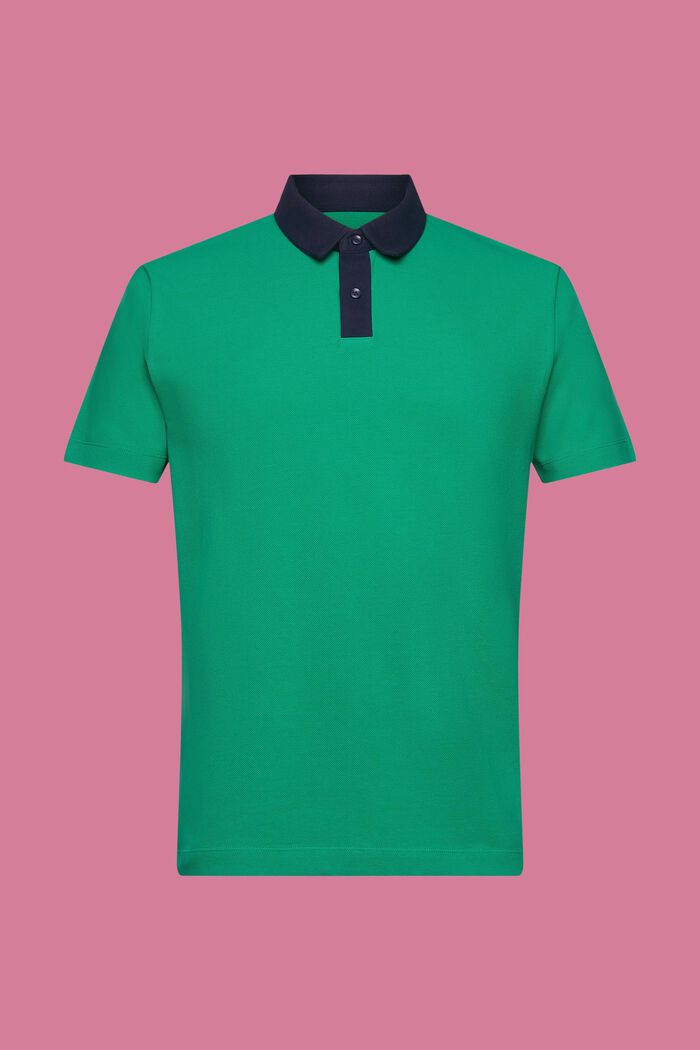 Cotton pique polo shirt, GREEN, detail image number 6