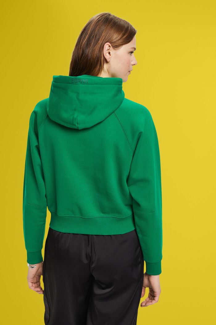 Cropped hoodie with dolphin logo, GREEN, detail image number 3