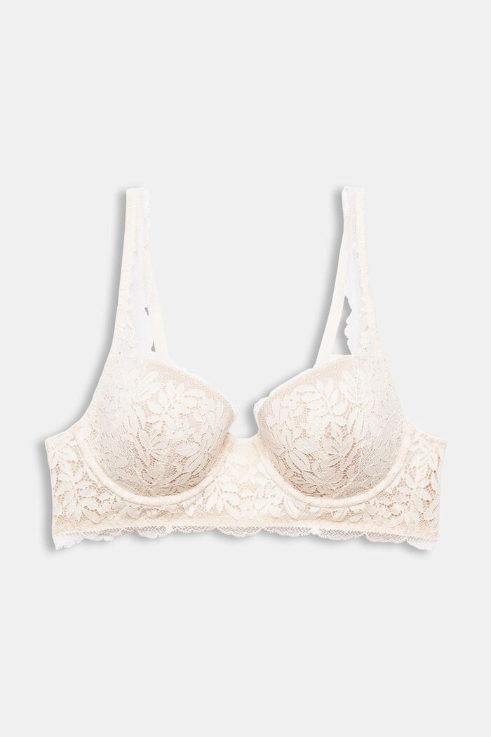 Padded underwire bra with lace