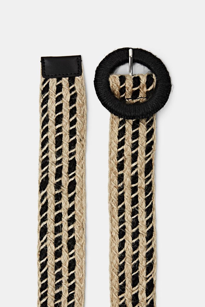 Ramie Woven Belt, BLACK, detail image number 1
