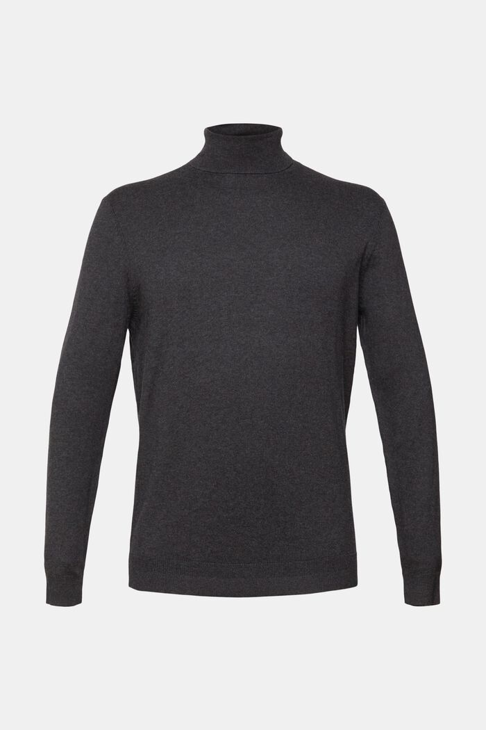 Knitted roll neck jumper with cashmere, ANTHRACITE, detail image number 2