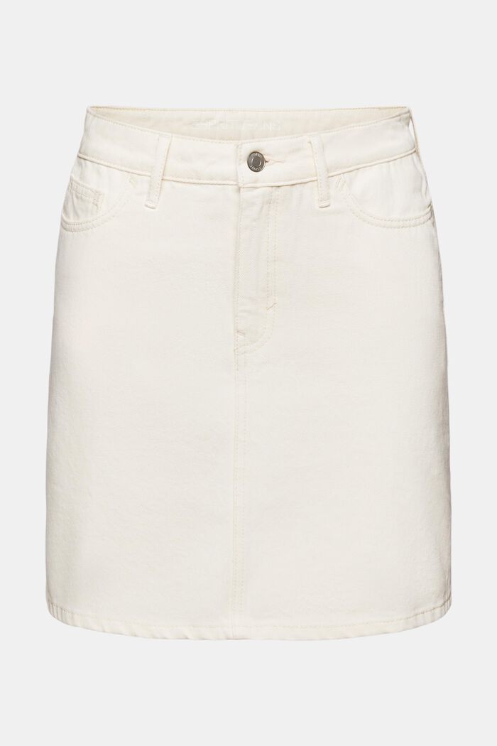 High-Rise Denim Mini Skirt, OFF WHITE, detail image number 6