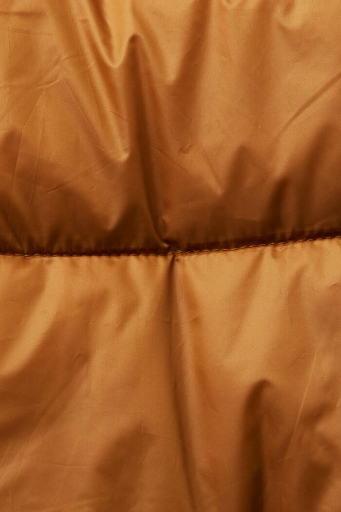 Recycled: puffer jacket with a hood, CARAMEL, detail image number 4