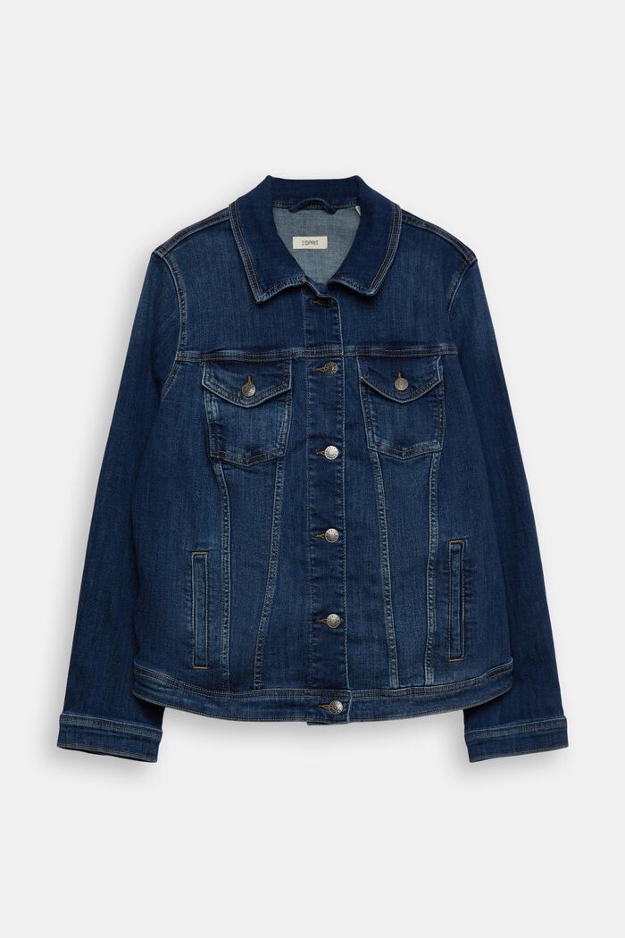Sustainable cotton denim jacket, BLUE LIGHT WASHED, detail image number 0