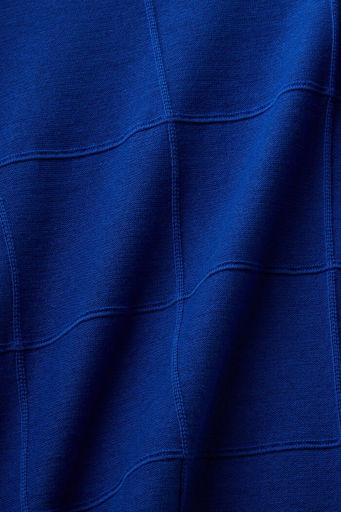 Textured Tonal Grid Sweater, BRIGHT BLUE, detail image number 5