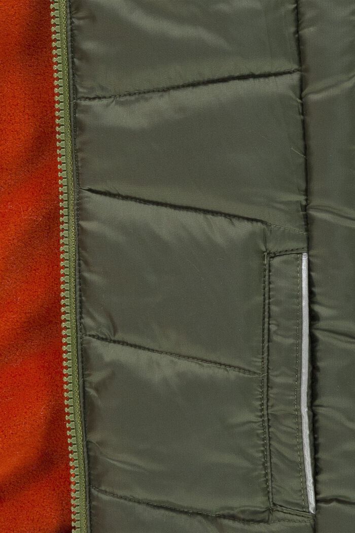 Quilted jacket with contrasting fleece lining, OLIVE, detail image number 2