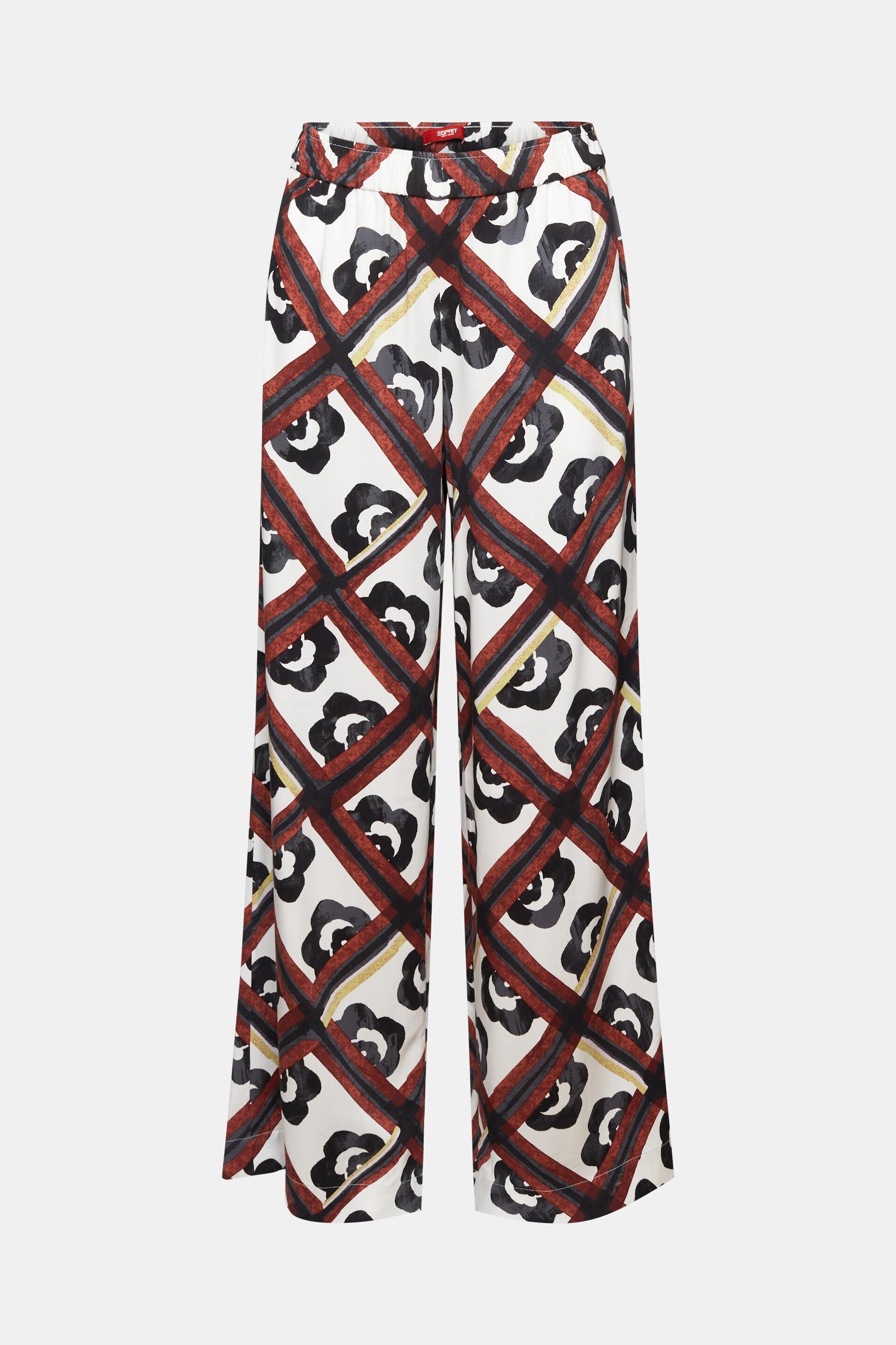 ESPRIT - Patterned pull-on trousers, LENZING™ ECOVERO™ at our online shop