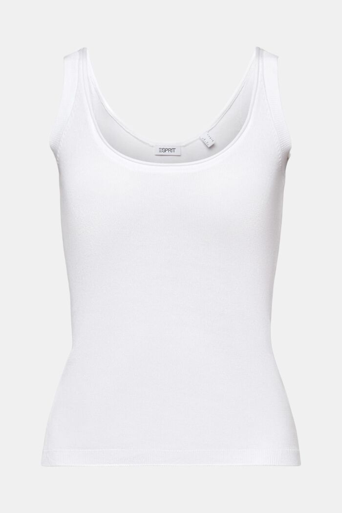 Scoop Neck Sweater Tank, WHITE, detail image number 5
