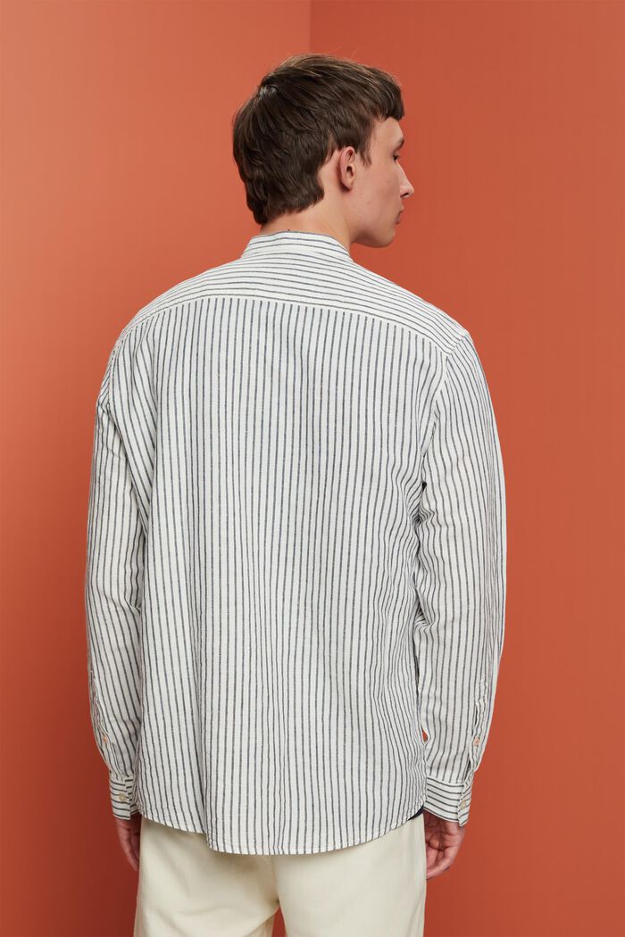 Striped shirt, linen blend, NAVY, detail image number 3