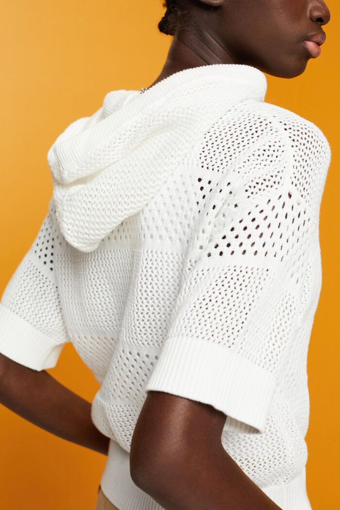 Knitted hoodie, OFF WHITE, detail image number 2