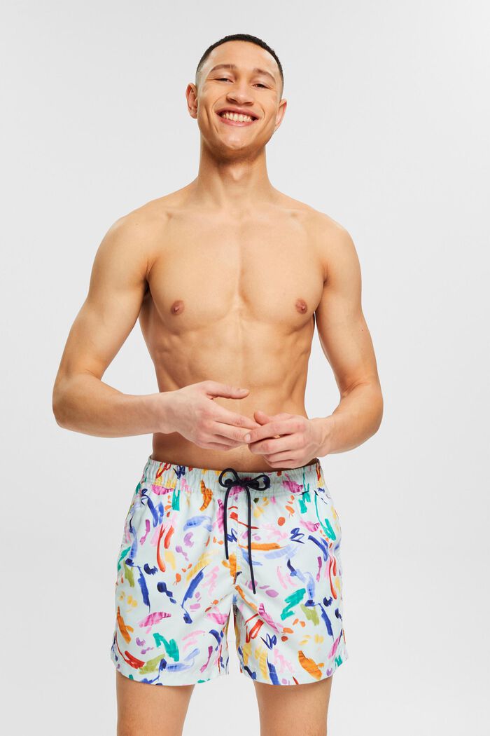 Swim shorts with a pattern