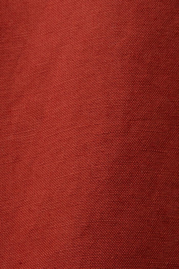 Linen Cotton Tie-Belt Culotte, TERRACOTTA, detail image number 6