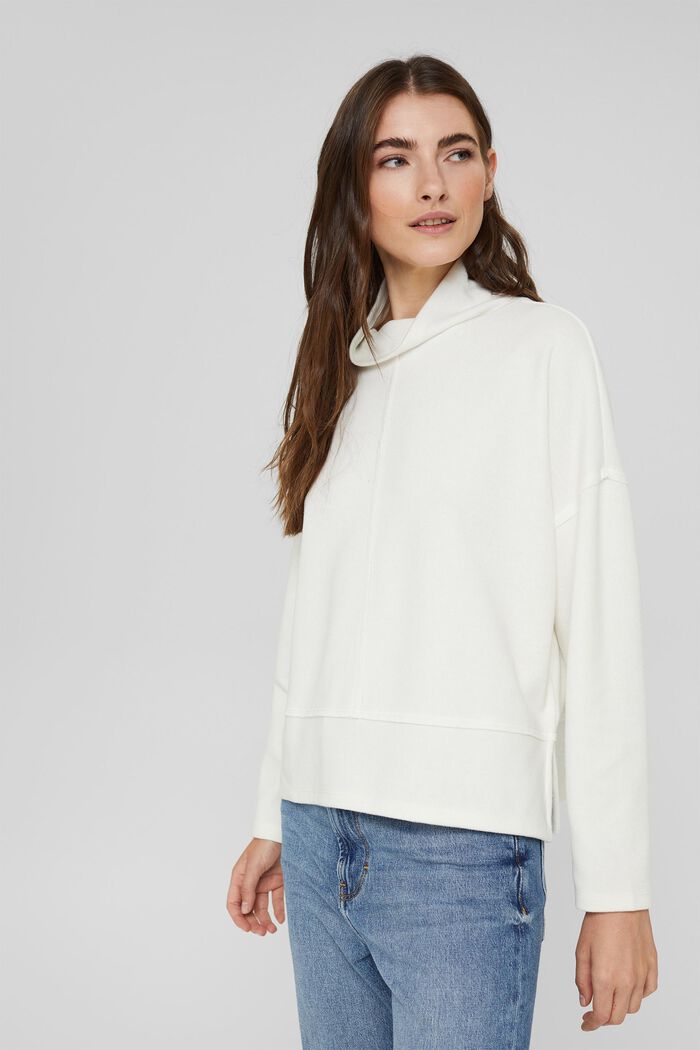 Sweatshirt fabric made of blended organic cotton