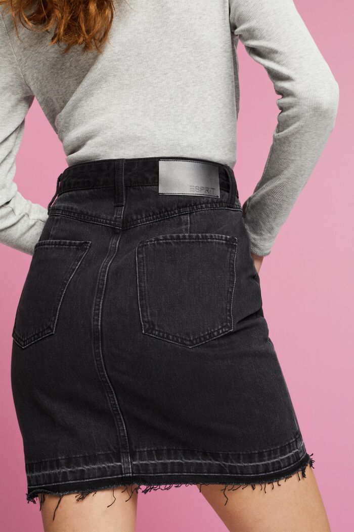 ESPRIT - Jeans mini skirt with an asymmetric waistband at our online shop