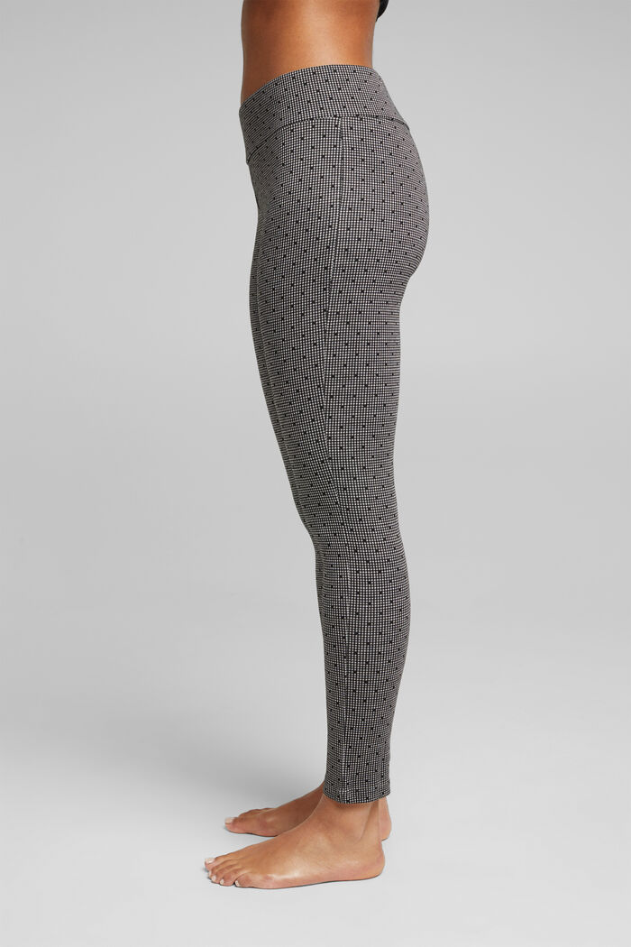 Leggings with a jacquard pattern, BLACK, detail image number 0