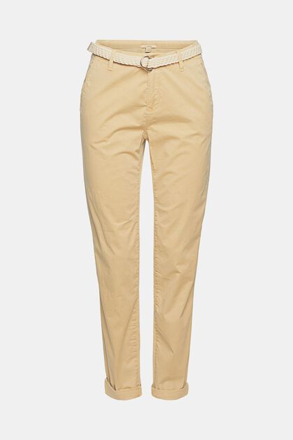Chinos with braided belt