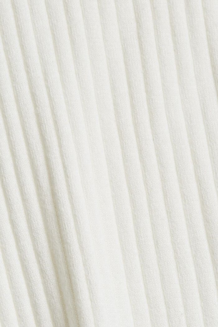Short-sleeved ribbed sweater, OFF WHITE, detail image number 4