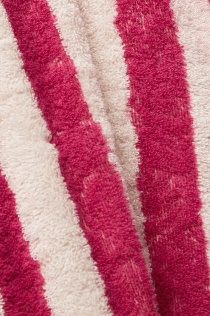 Striped unisex cotton bathrobe, CRANBERRY, detail image number 4