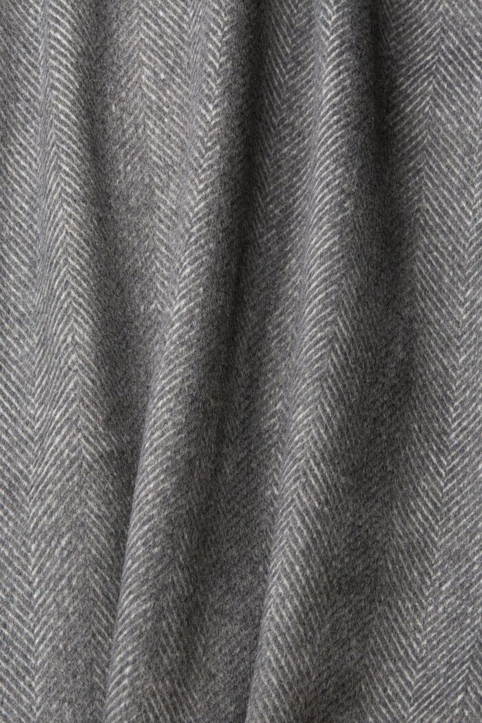 Wool blend coat with detachable hood, GUNMETAL, detail image number 1
