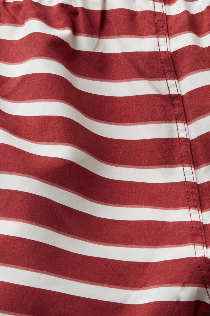 Striped beach shorts, DARK RED, detail image number 4