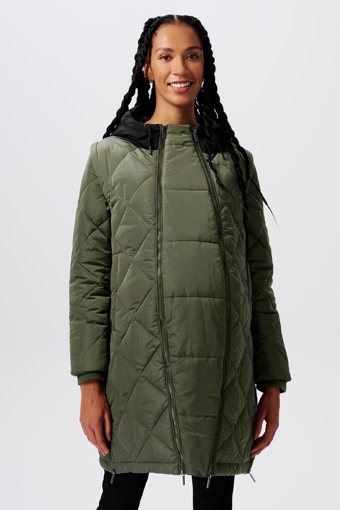 MATERNITY 3-in-1 Padded Quilted Jacket, MOSS GREEN, detail image number 0