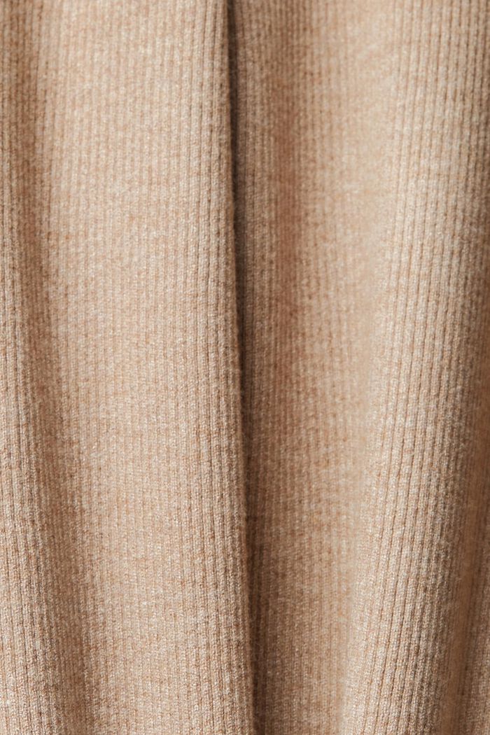 High-rise rib knit trousers, BEIGE, detail image number 1