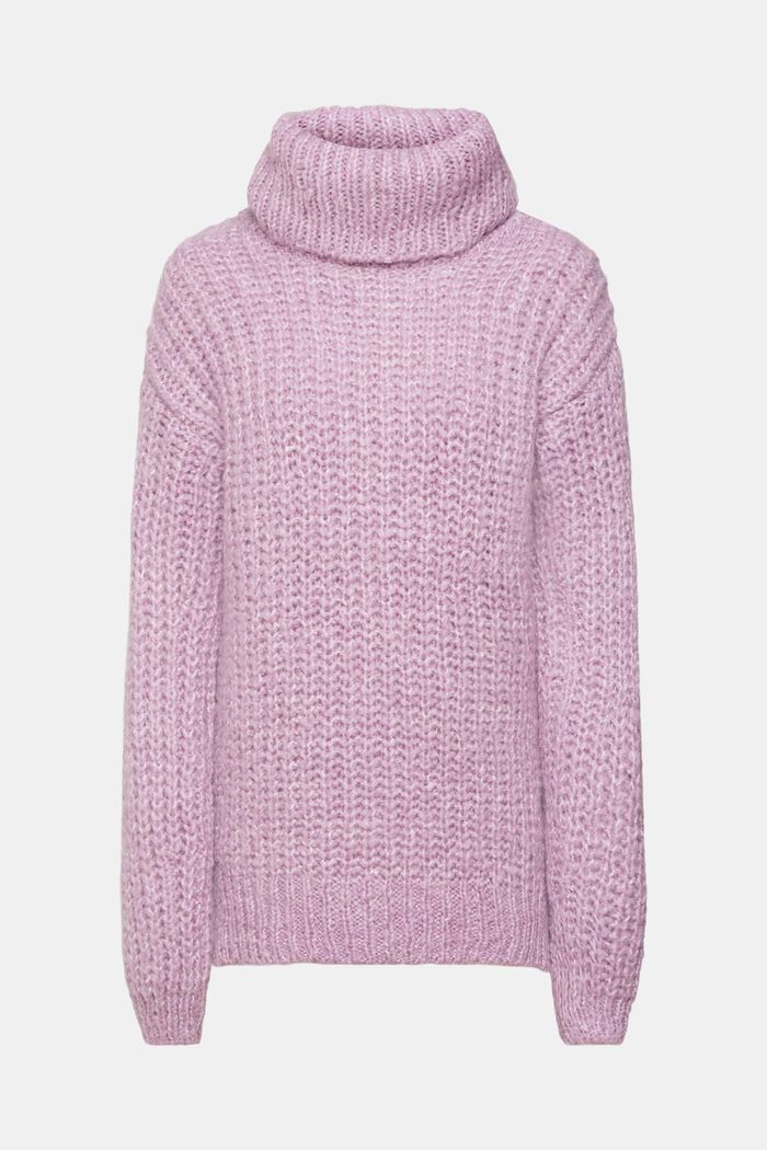 Chunky roll neck jumper with alpaca and wool, LILAC, detail image number 2