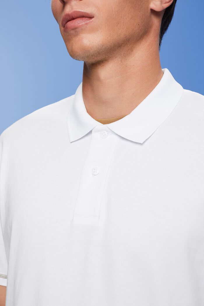 Jersey polo shirt, 100% cotton, WHITE, detail image number 2
