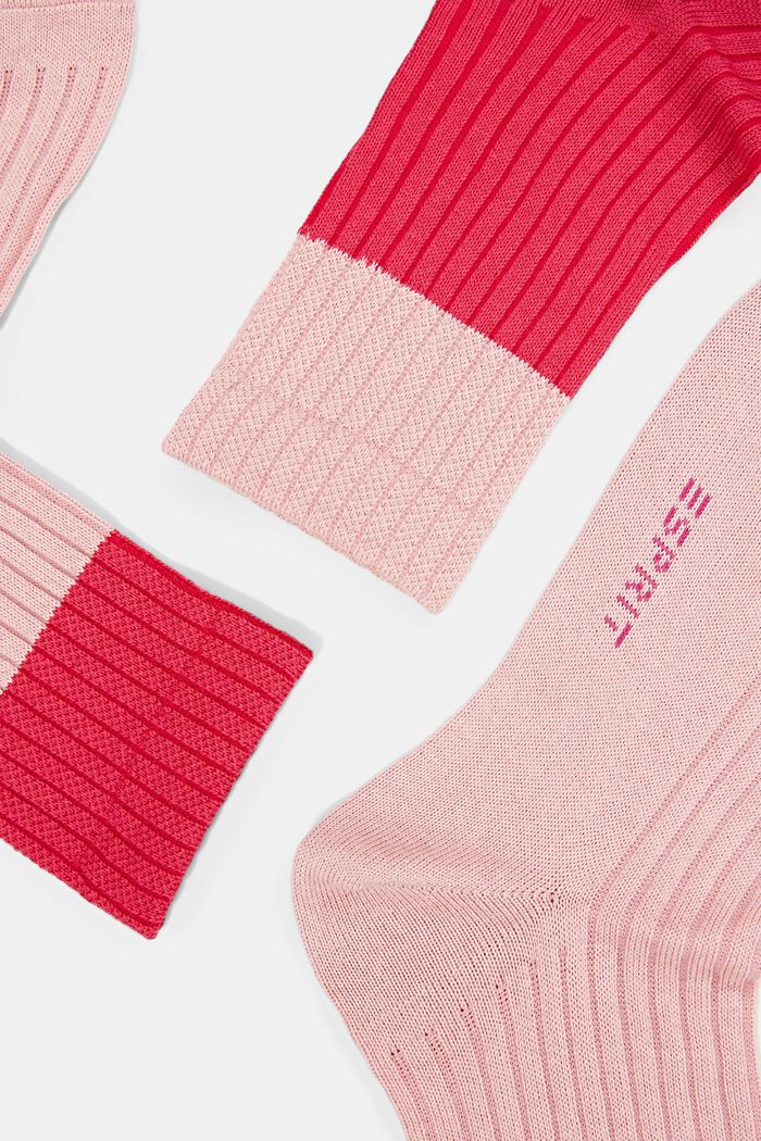 With wool: three pack of rib knit socks, ROSE/PINK, detail image number 1