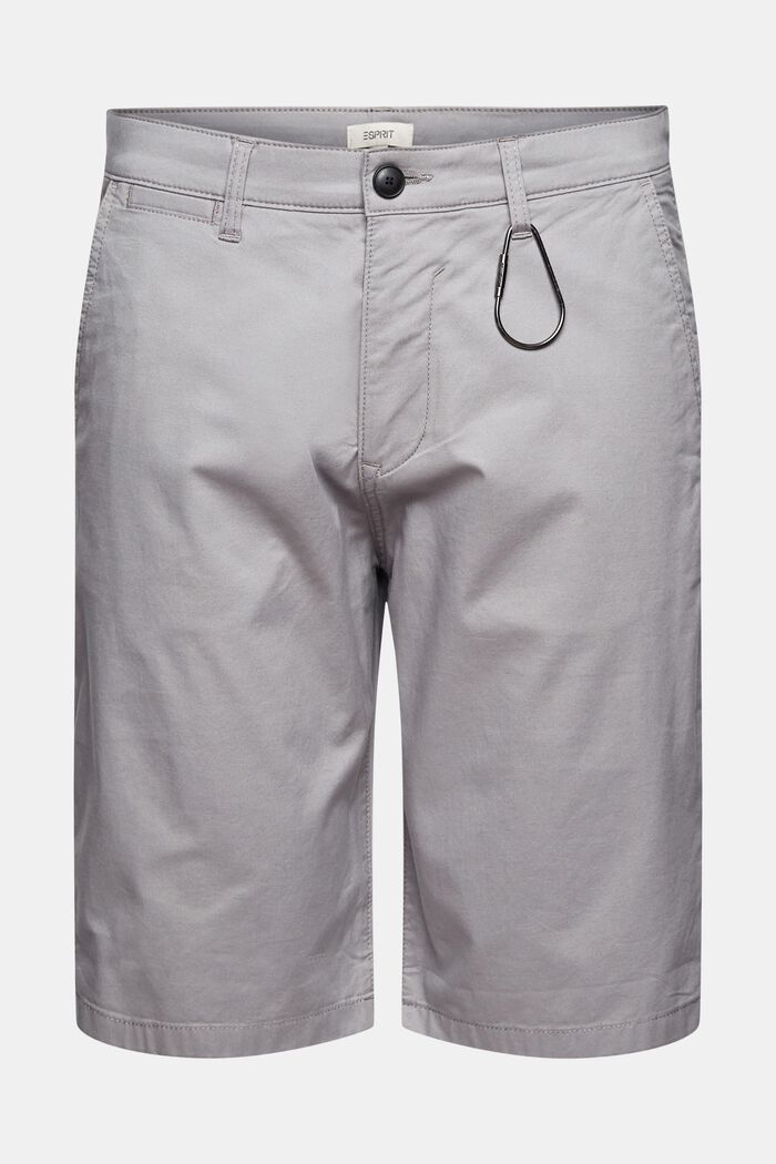 Shorts made of organic cotton with a keyring, GREY, overview