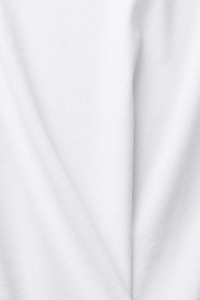 Finely ribbed T-shirt, organic cotton blend, WHITE, detail image number 1