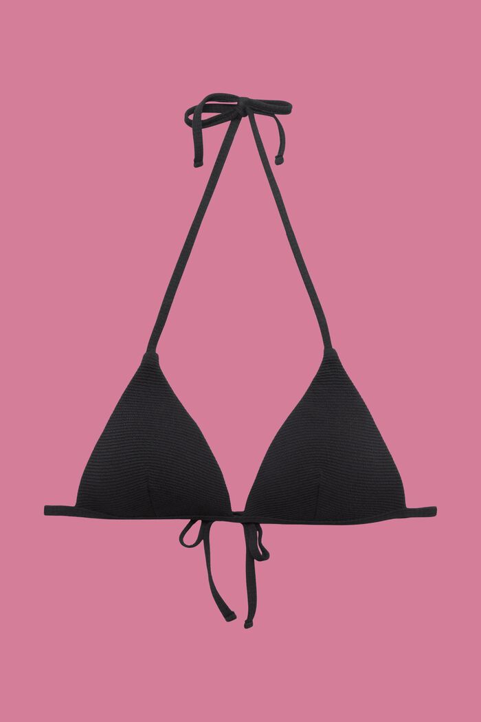 Padded Triangle Bikini Top, BLACK, detail image number 4