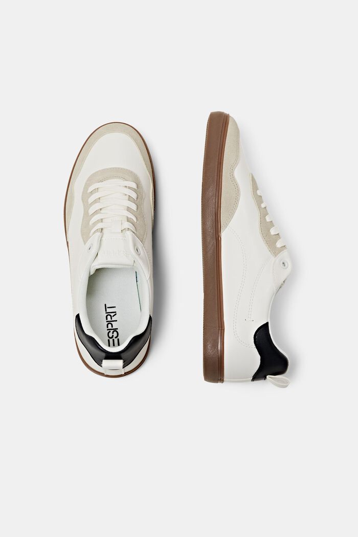 Faux Leather Sneakers, OFF WHITE, detail image number 5