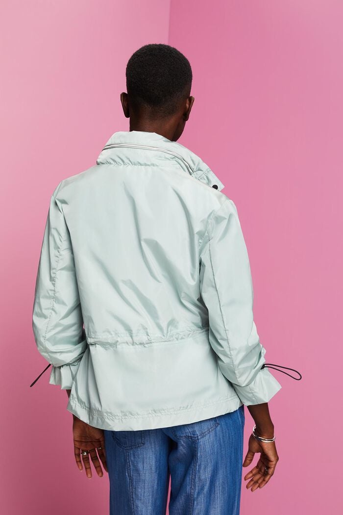 Recycled: rain jacket with a hood, LIGHT AQUA GREEN, detail image number 5