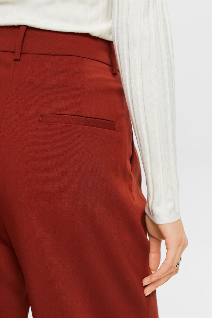 Woven Wide Leg Pants, RUST BROWN, detail image number 4